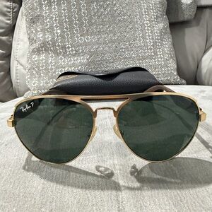 Ray-Ban Classic Gold Sunglasses with Dark Lenses